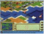 Civilization: Call To Power will feature impressive projectile animations and special effects. An enemy warship is hit by cannon fire and destroyed in t
his off-shore naval battle.